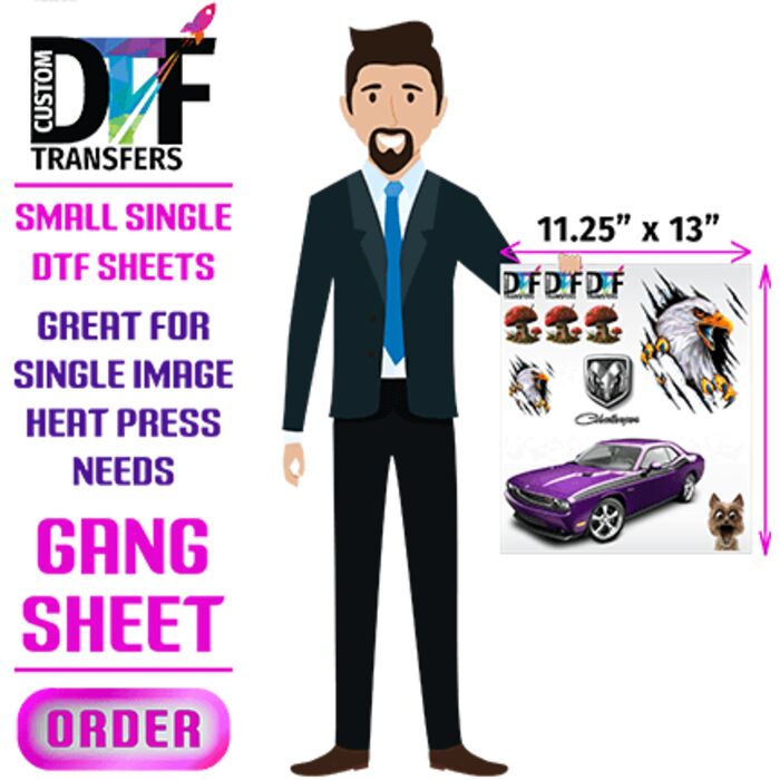 DTF Transfer Sheet 11.25" w x 12" H Thumbnail